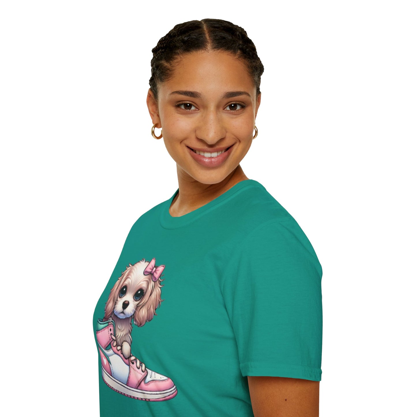 Sneaker Girls Cute Puppy Sneaker T-Shirt - Perfect Gift for Dog Lovers