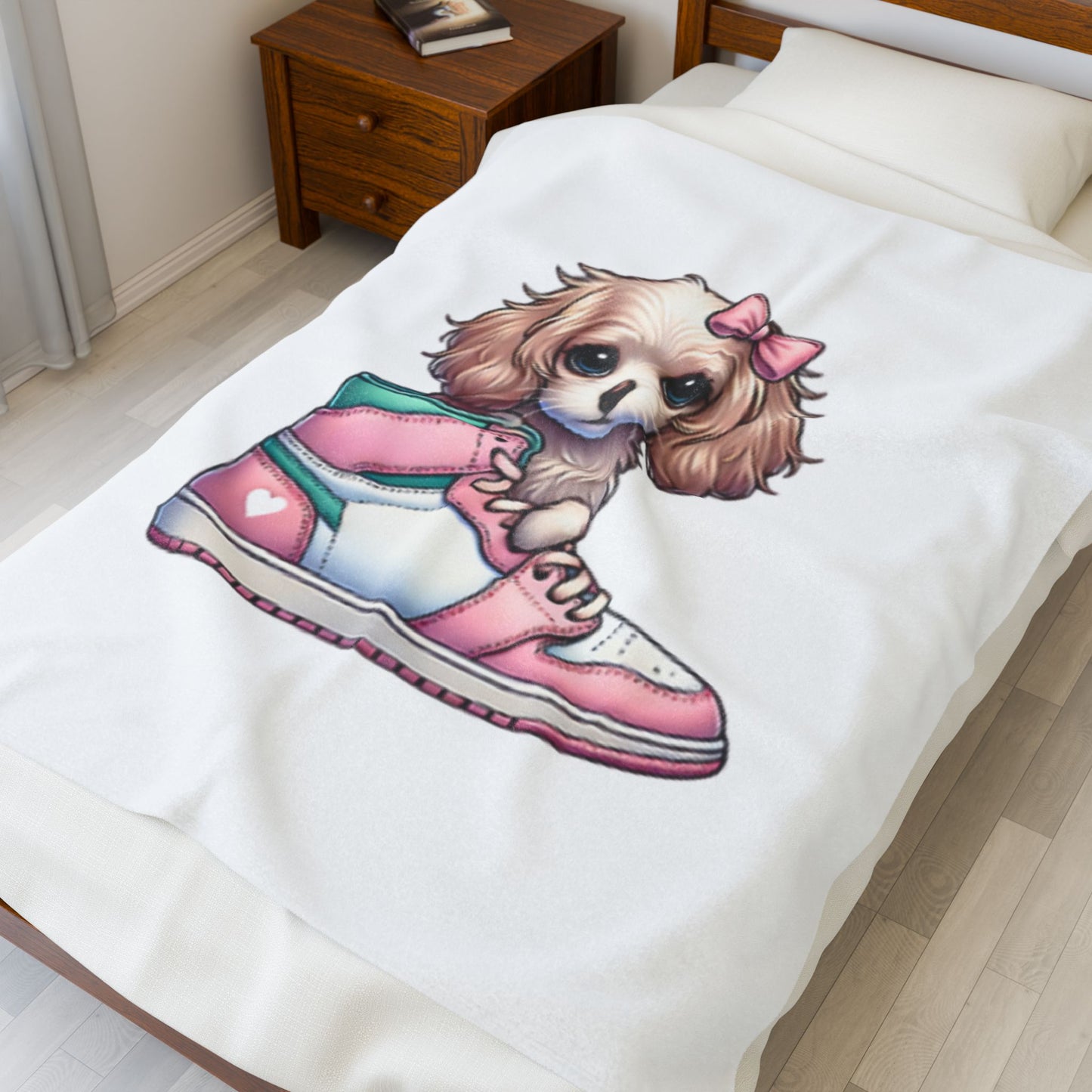 Sneaker Girls Plush Blanket - Velveteen Plush Blanket