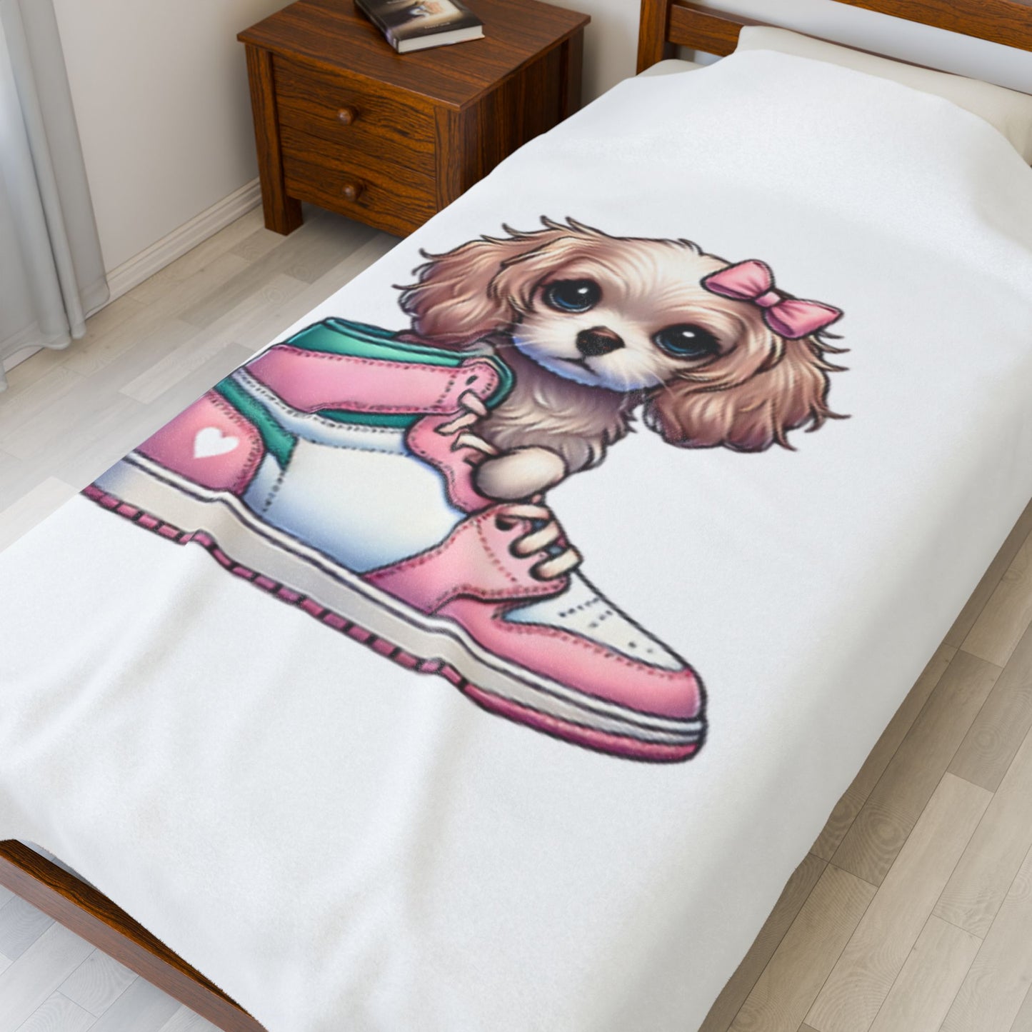 Sneaker Girls Plush Blanket - Velveteen Plush Blanket