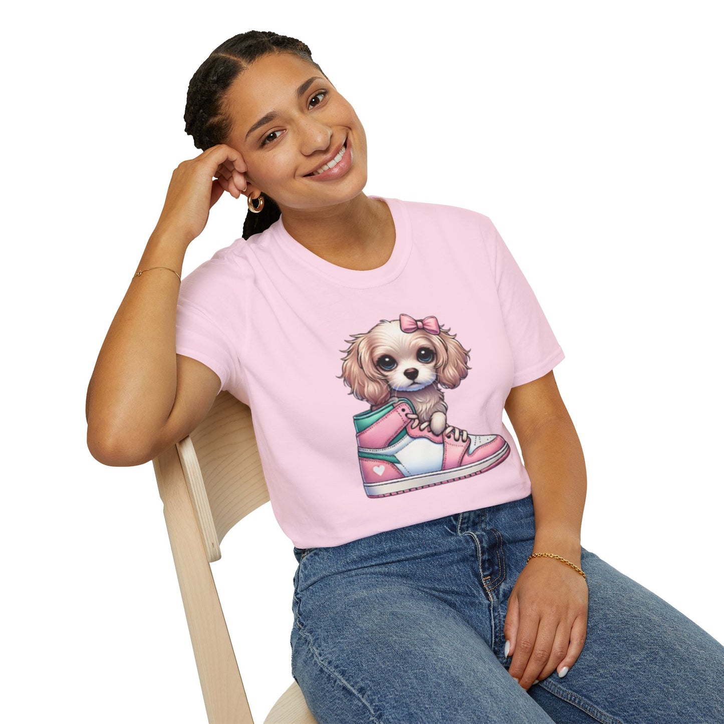 Sneaker Girls Cute Puppy Sneaker T-Shirt - Perfect Gift for Dog Lovers