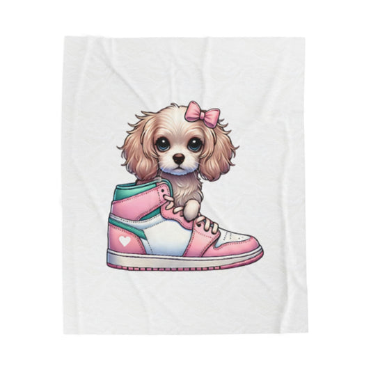 Sneaker Girls Plush Blanket - Velveteen Plush Blanket