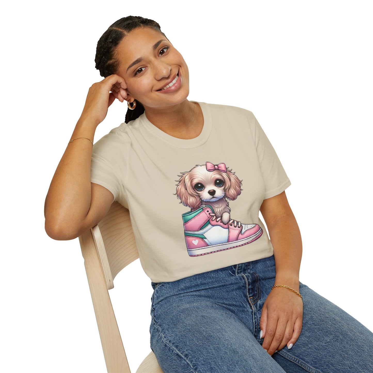 Sneaker Girls Cute Puppy Sneaker T-Shirt - Perfect Gift for Dog Lovers