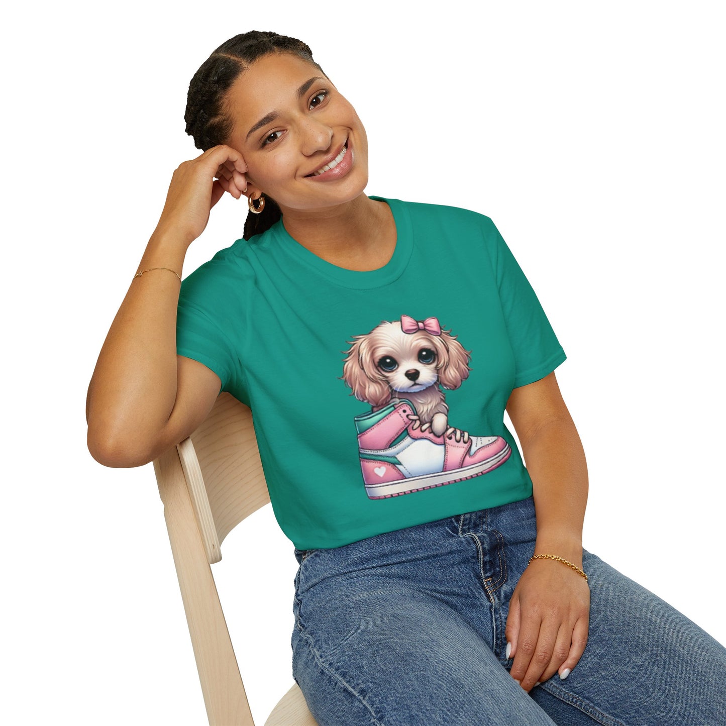 Sneaker Girls Cute Puppy Sneaker T-Shirt - Perfect Gift for Dog Lovers