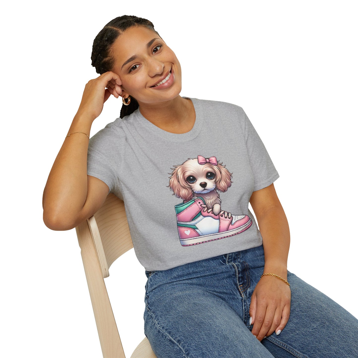 Sneaker Girls Cute Puppy Sneaker T-Shirt - Perfect Gift for Dog Lovers